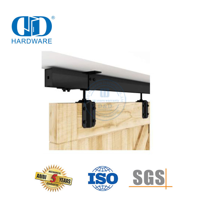 Matériel de porte de grange coulissante de dérivation à voie unique robuste en acier inoxydable Hardware-DDBD037 de porte de grange à grande roue à rayons