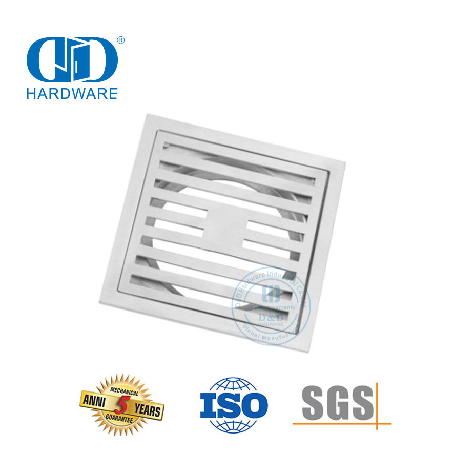 Accessoires de meubles en acier inoxydable Drain de sol carré sanitaire intérieur salle de bain Drain-DDFD0014