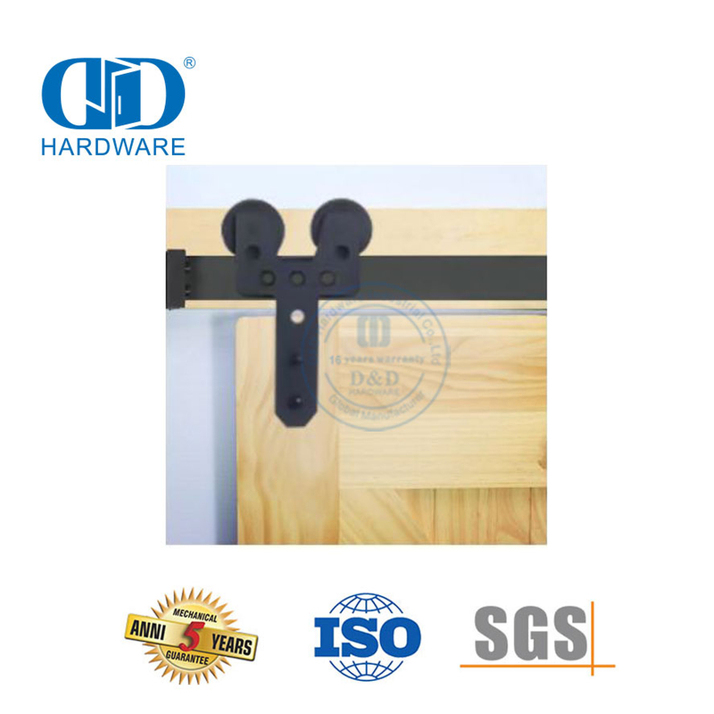 Kit de quincaillerie de rouleau de Rail de porte en bois de grange coulissante d'installation facile d'acier inoxydable Hardware-DDBD008 de porte de grange