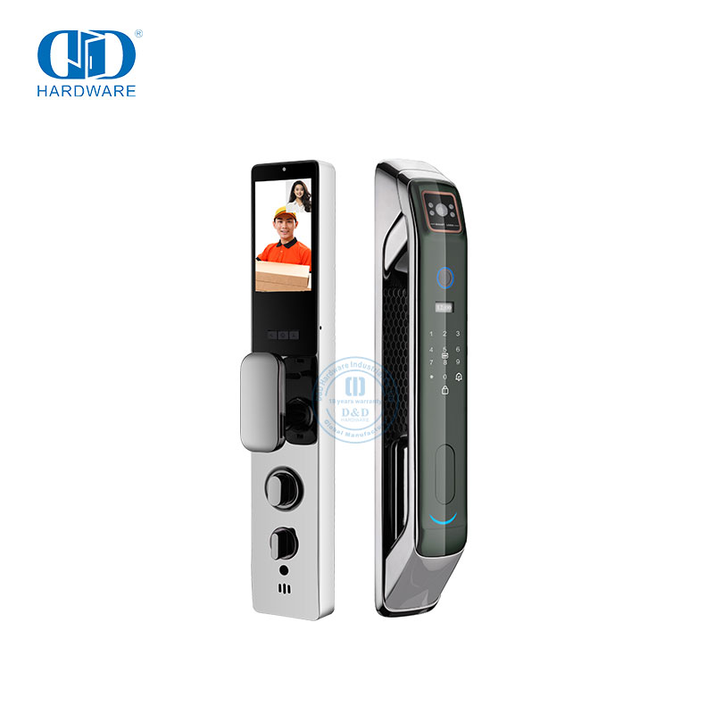 Caméra WiFi, moniteur Audio et Capture d'image, serrure de porte automatique à reconnaissance d'empreintes digitales/paume/visage-DDEL008