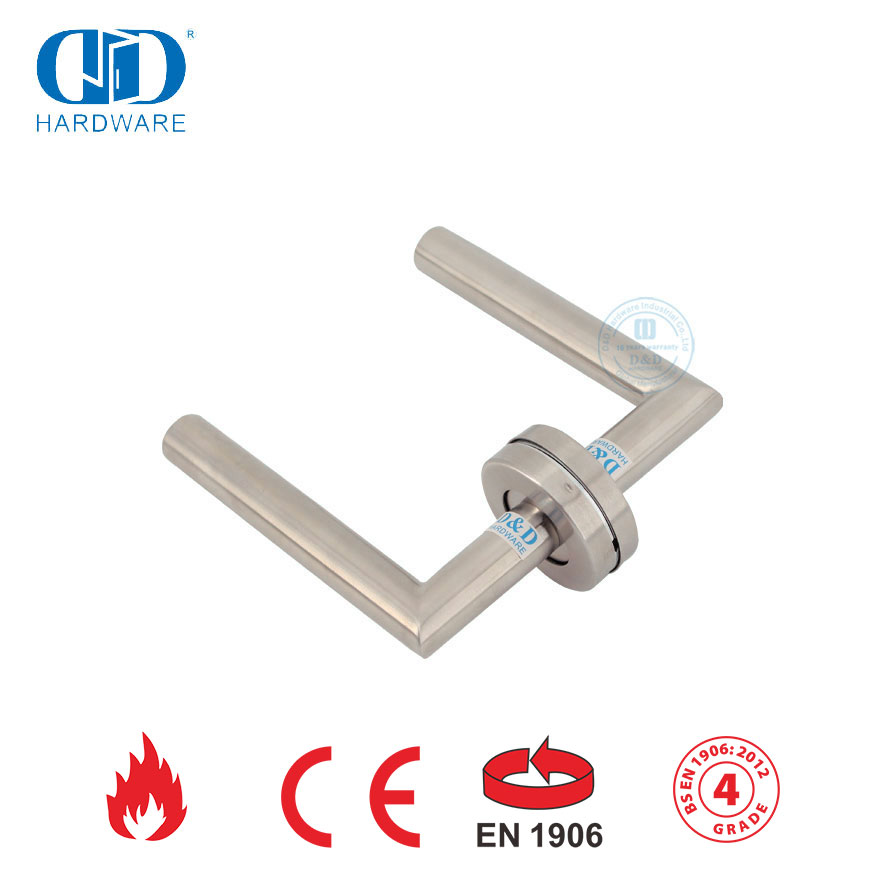 Poignées de porte de sécurité EN 1906 finition satinée pour porte métallique-DDTH003-SSS
