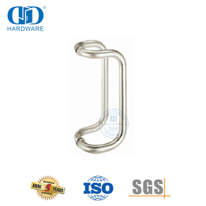 Poignée de porte en verre commerciale incurvée de haute qualité, poussée pour porte en verre-DDPH005