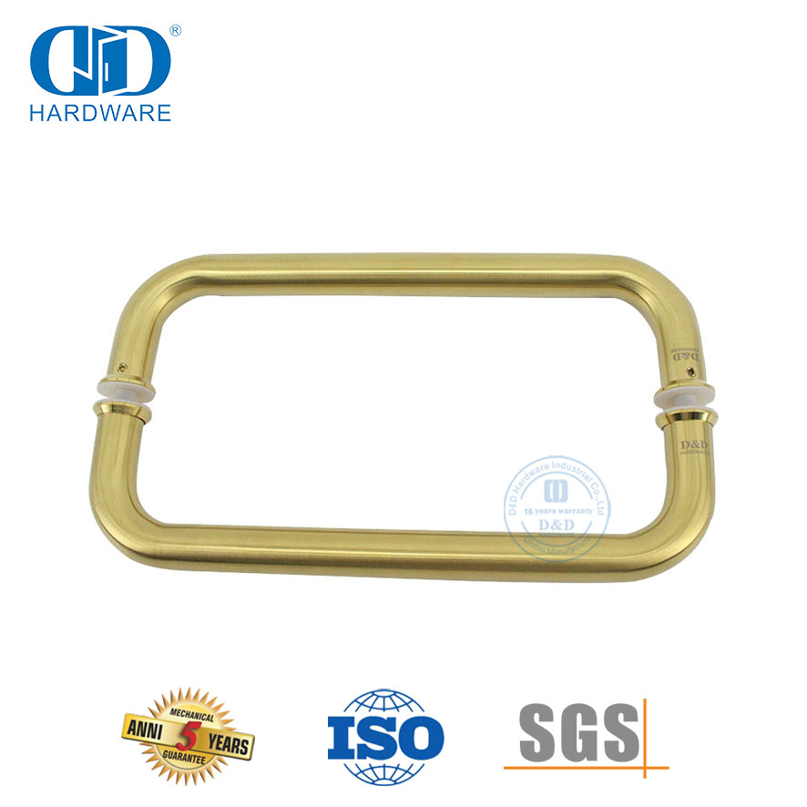 Accessoires de porte de salle de bain porte-serviettes porte coulissante en verre dos à dos poignée de traction-DDPH007-A-SB