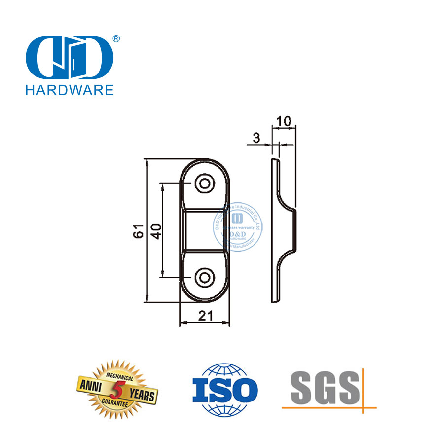 Kit de butée de porte magnétique en caoutchouc pour porte pliante avec Double-DDDS056
