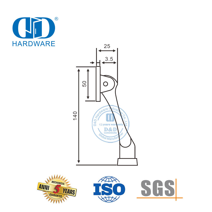 Butée de porte en alliage de zinc pour le gouvernement-DDDS022