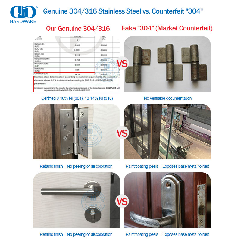 Charnières de sécurité robustes ANSI Grade 1 BHMA pour portes de bureaux gouvernementaux-DDSS001-ANSI-1-5x5x4.8mm