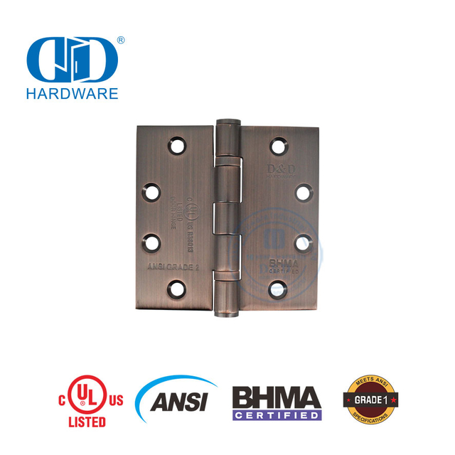 ANSI UL répertorié BHMA installation rapide en acier inoxydable ignifuge à roulement à billes armoires de cuisine meubles porte charnière-DDSS001-ANSI-2-4.5x4.5x3.4mm