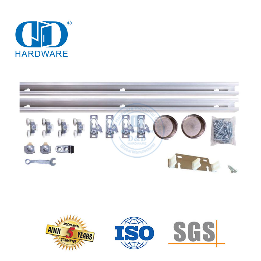 Matériel de porte de grange de dérivation de Style moderne en acier inoxydable, porte de grange coulissante, rail de meubles Hardware-DDBD069