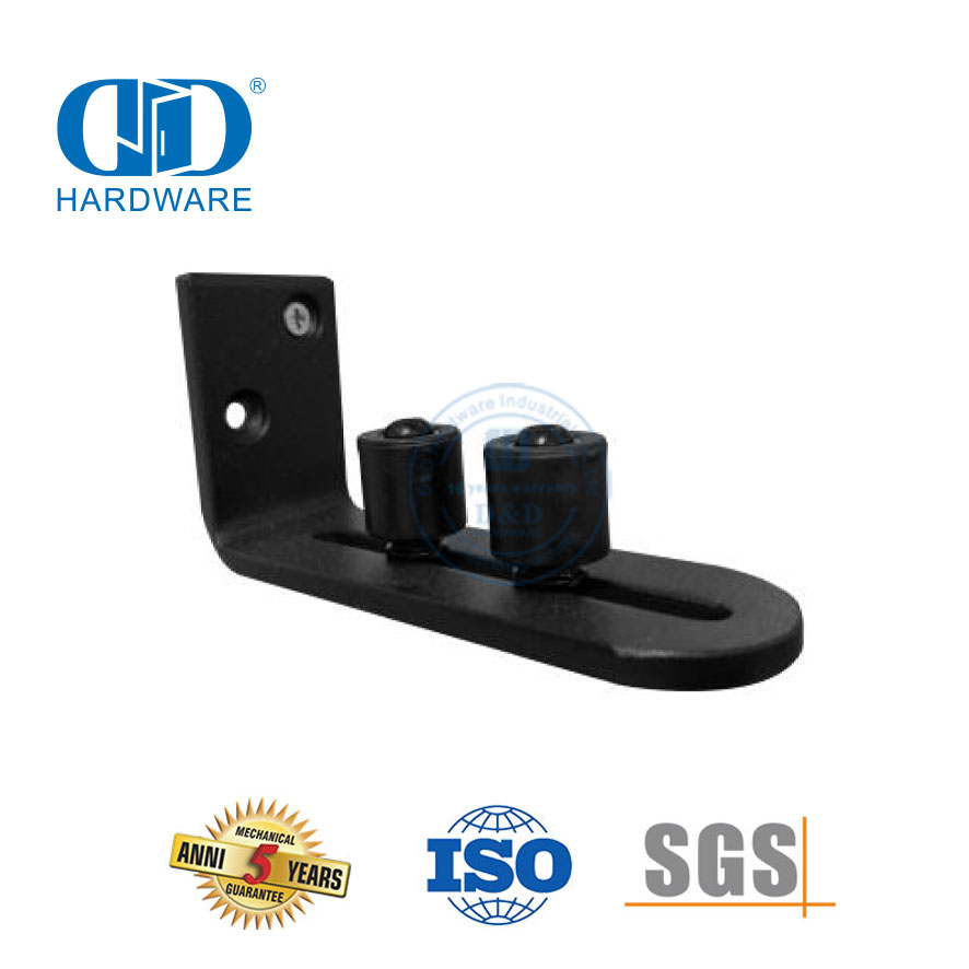 Guide de plancher de porte de grange coulissante à rouleau de séjour réglable en acier au carbone noir en acier inoxydable-DDBD084