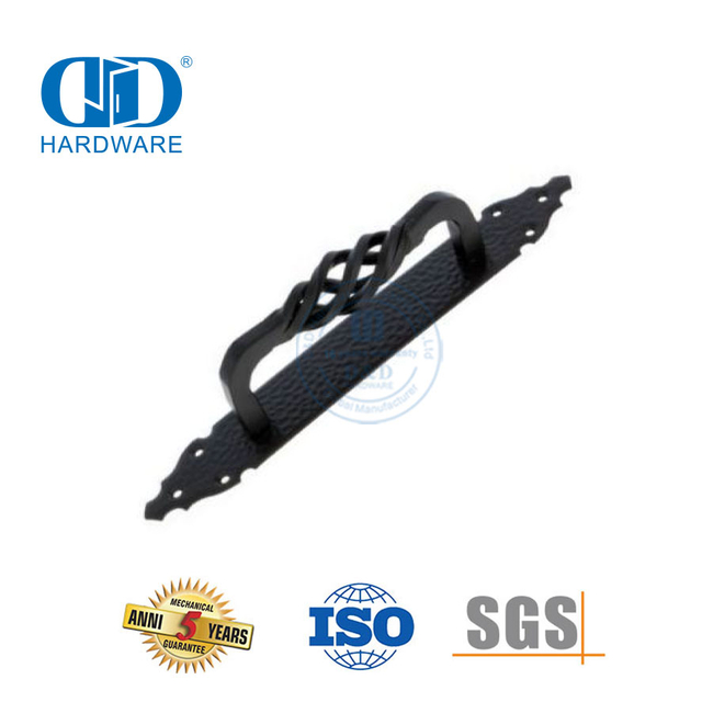 Matériel de traction coulissant noir mat de Style Antique en acier inoxydable, poignée de poussée pour porte de grange, Construction Hardware-DDBD094