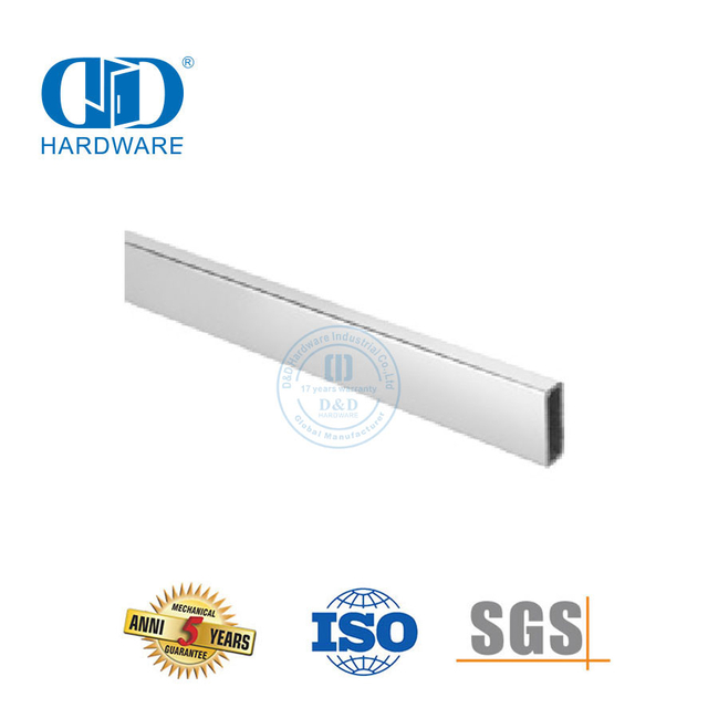 Raccords de quincaillerie en verre en acier inoxydable, quincaillerie pour meubles, salle de bains, porte coulissante, Tube carré-DDSL001-9