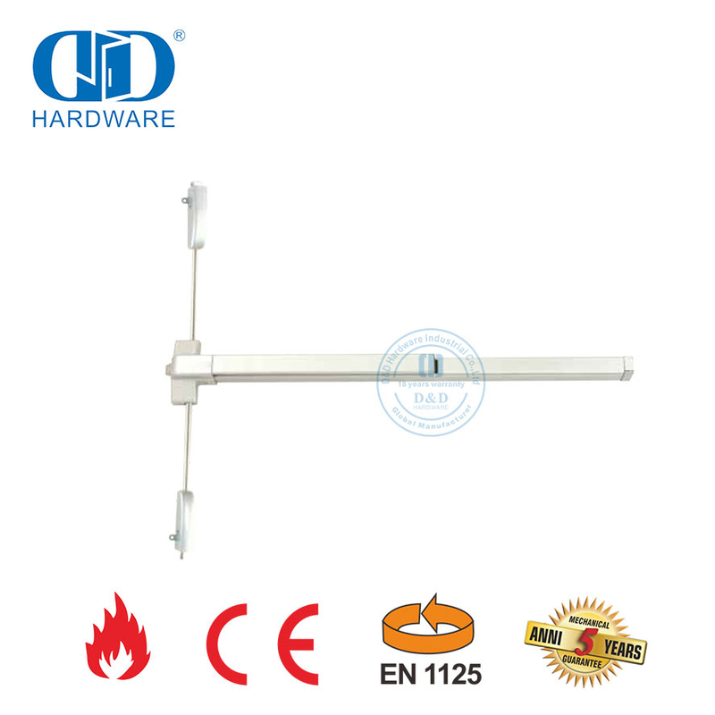 Barre anti-panique en acier inoxydable CE EN1125, porte de sortie ignifuge, barre de poussée pour porte commerciale d'urgence en bois-DDPD049-CE