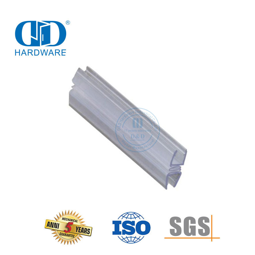 Accessoire de porte en verre en caoutchouc porte de douche en verre sans cadre bande d'étanchéité en plastique PVC magnétique étanche-DDWS010