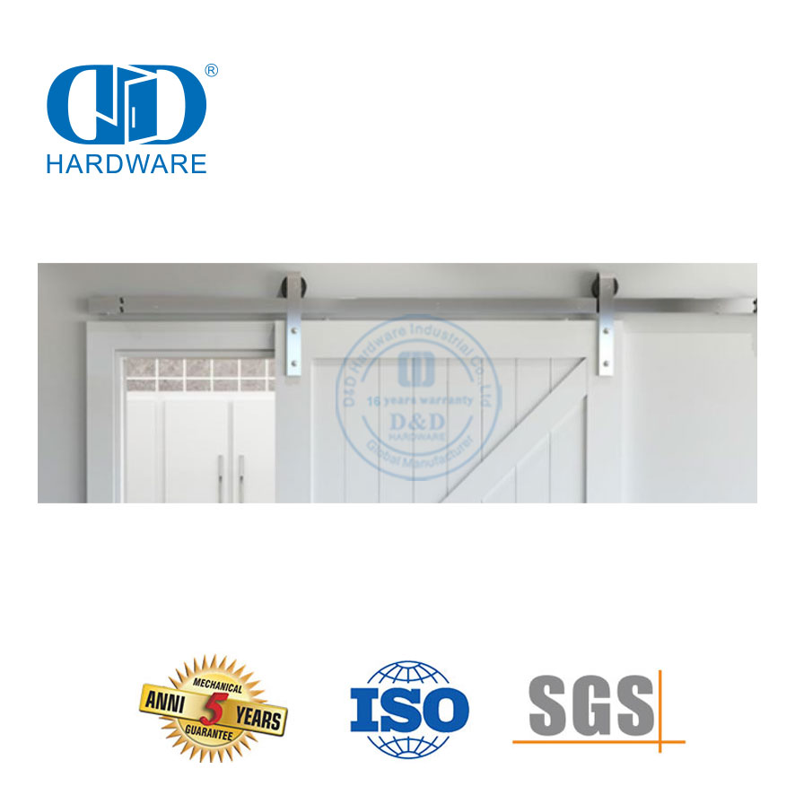 Quincaillerie de porte de grange moderne suspendue en acier inoxydable, accessoires de porte commerciale, meubles Hardware-DDBD043, approvisionnement d'usine