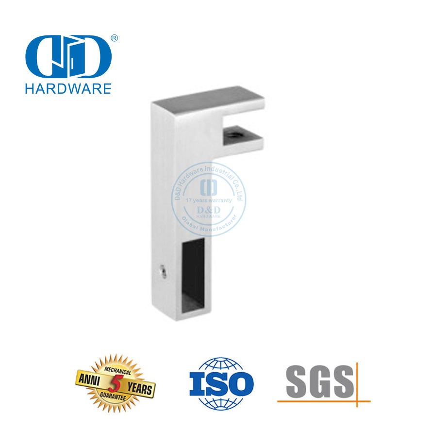 Support de barre de Support de salle de bains en acier inoxydable, accessoire de porte en verre brossé, connecteur de tuyau-DDSC015