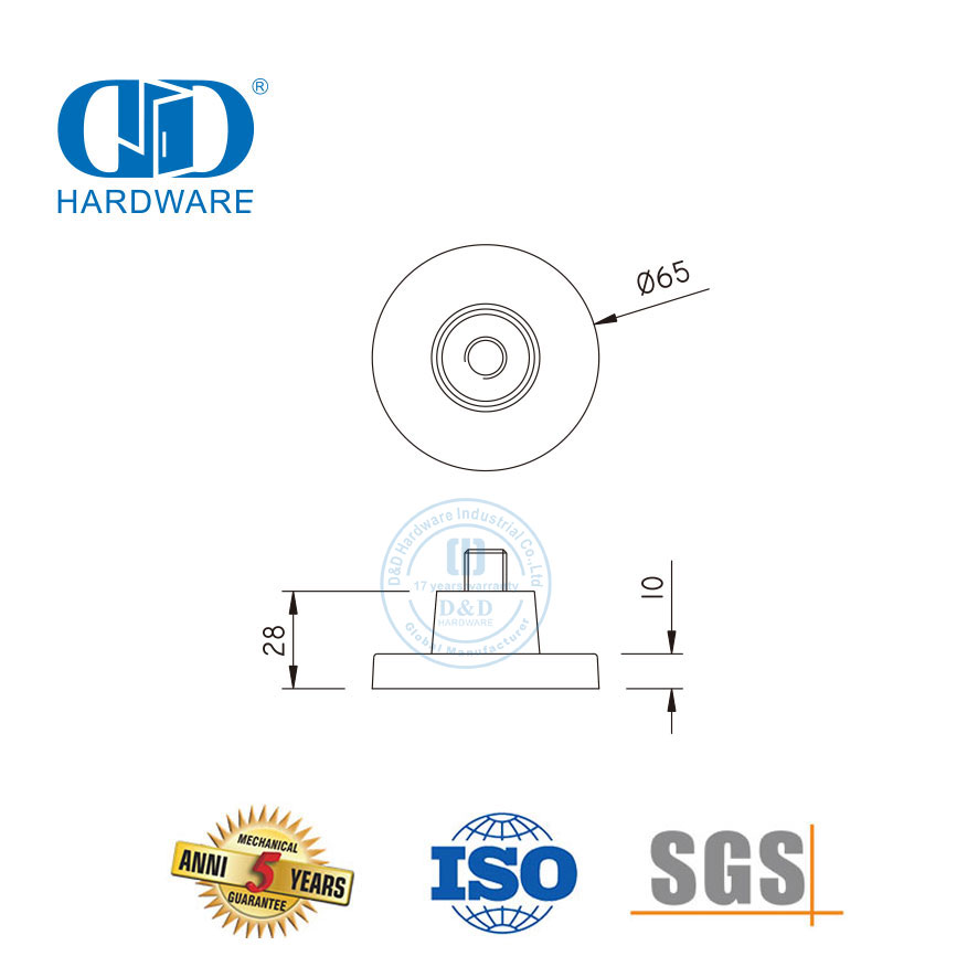 Accessoires de toilettes, porte en verre de Type rond, support de montage mural en acier inoxydable, matériel accessoire-DDWC006