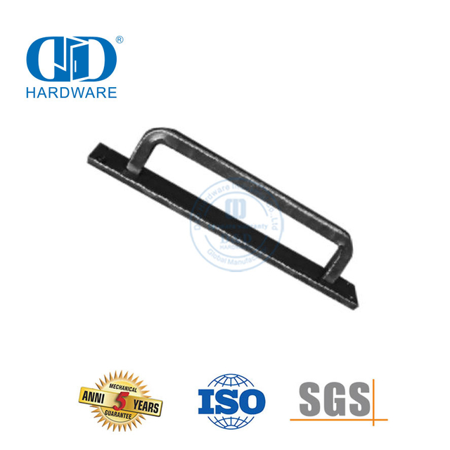 Chine Poignée de traction pour porte de grange coulissante moderne en acier inoxydable, finition noire, quincaillerie à levier creux-DDBD105