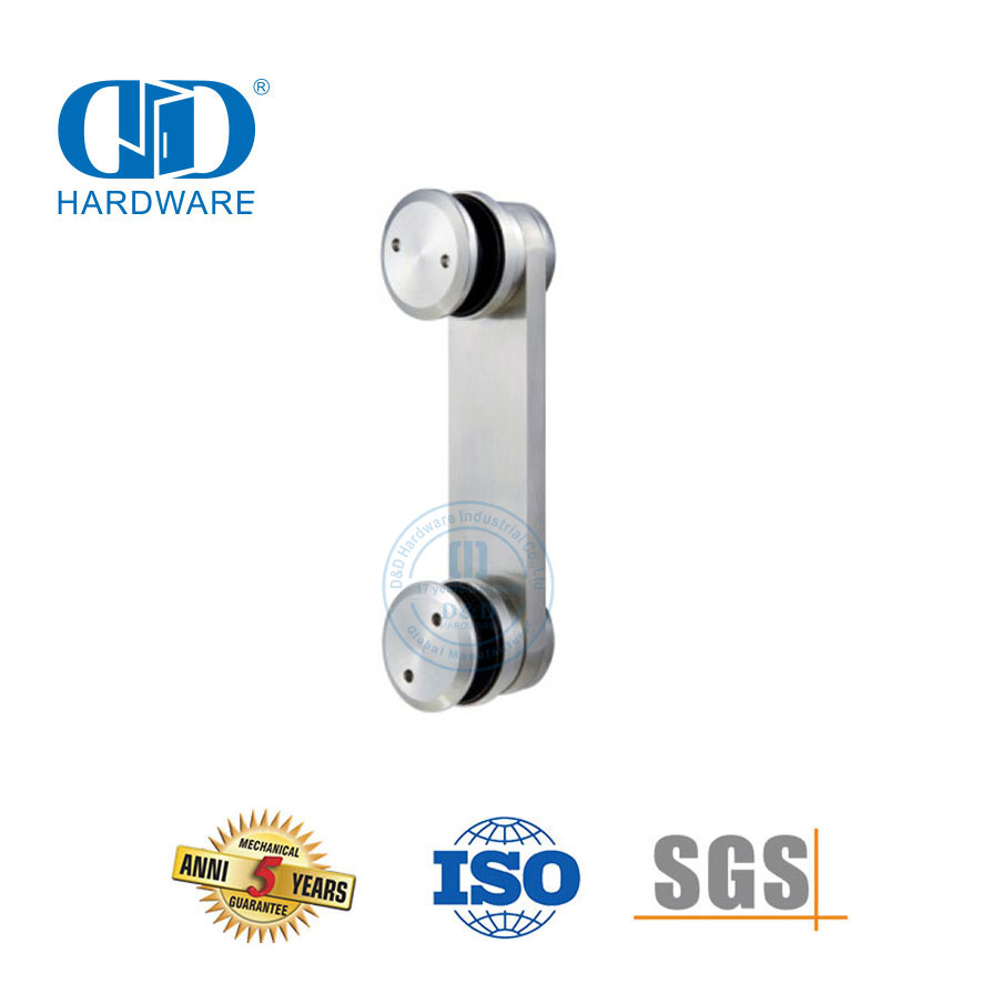 Connecteur de verre horizontal en acier inoxydable, accessoire de meuble, porte en verre Pivot-DDGP017