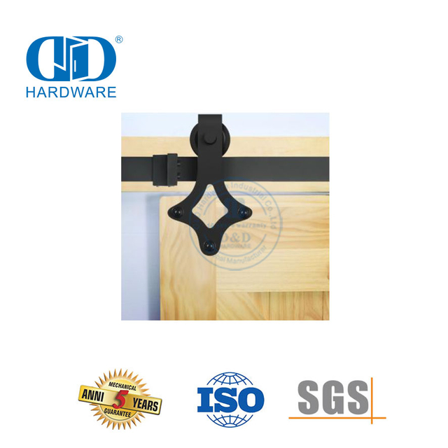Quincaillerie de porte de grange coulissante en acier inoxydable, ensemble de rails de quincaillerie de porte, matériel de garage en acier-DDBD003