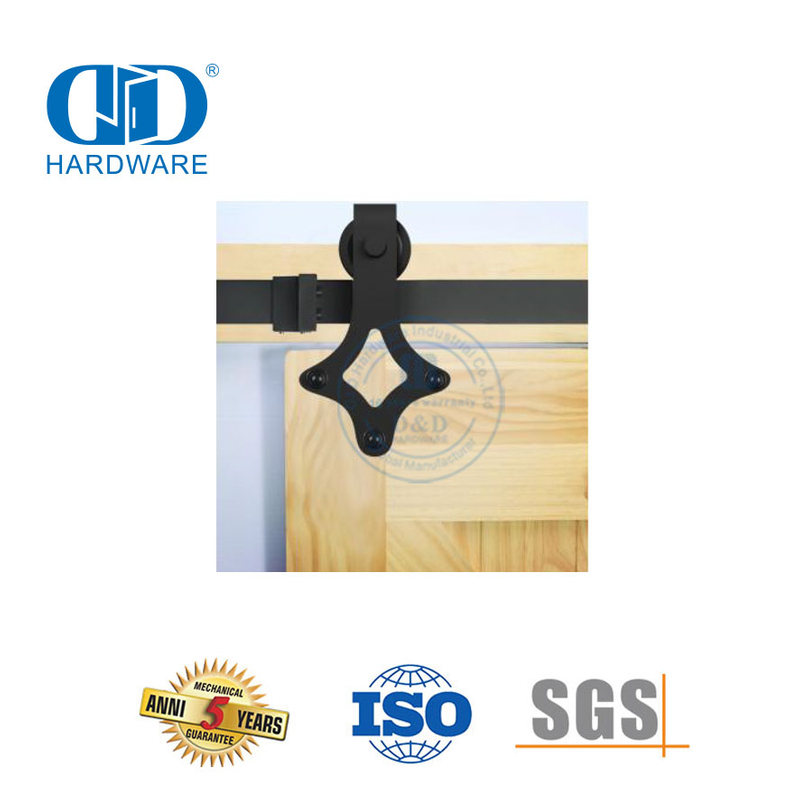 Quincaillerie de porte de grange coulissante en acier inoxydable, ensemble de rails de quincaillerie de porte, matériel de garage en acier-DDBD003