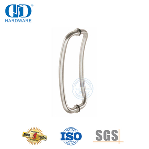 Poignées de traction de porte en verre incurvé en forme de croissant en acier inoxydable en nickel brossé-DDPH004