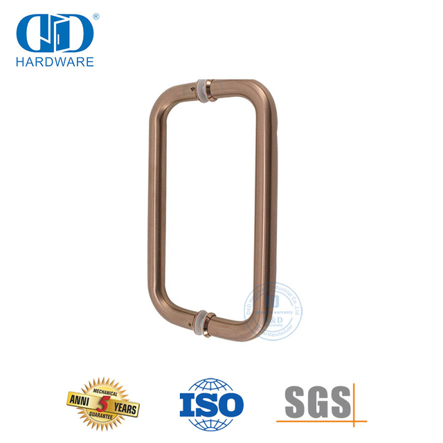 Poignée de traction pour porte de douche en verre, tubulaire ronde, en acier inoxydable-DDPH007-A-RG
