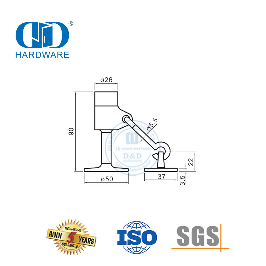 Butée de porte robuste en acier inoxydable, fournisseur chinois pour bâtiment résidentiel-DDDS038