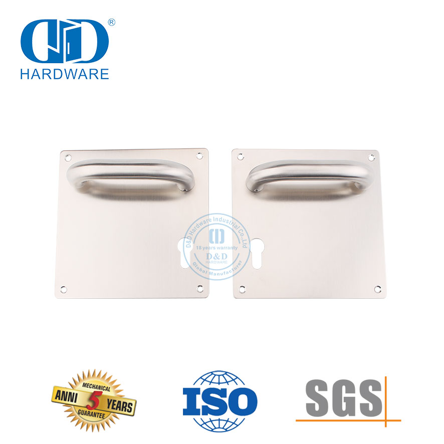 Poignées de levier en acier inoxydable de porte d'entrée de bâtiment d'incendie d'hôtel d'approvisionnement d'usine-DDTP001-SSS