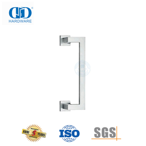 Poignée de porte carrée à tirer et à pousser en acier inoxydable 304 d'un côté pour porte en verre de bureau-DDPH036