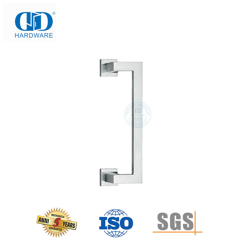 Poignée de porte carrée à tirer et à pousser en acier inoxydable 304 d'un côté pour porte en verre de bureau-DDPH036