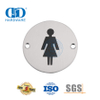 Symbole de signes de salle de bains, plaque de signalisation féminine en acier inoxydable pour toilettes, salle de bains, porte de toilette, Plate-DDSP002