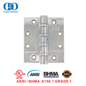 Prix ​​d'usine UL répertorié certificat Bhma résistant au feu en acier inoxydable NRP charnière de porte commerciale-DDSS001-ANSI-1-4.5x4.0x4.6mm