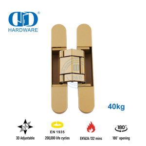 Charnière de porte dissimulée à 180 degrés coupe-feu EN1634 pour Hotel-DDCH008-G40