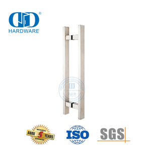 Accessoires de porte en acier inoxydable, raccord de porte en verre carré en forme de T, poignée de traction-DDPH016