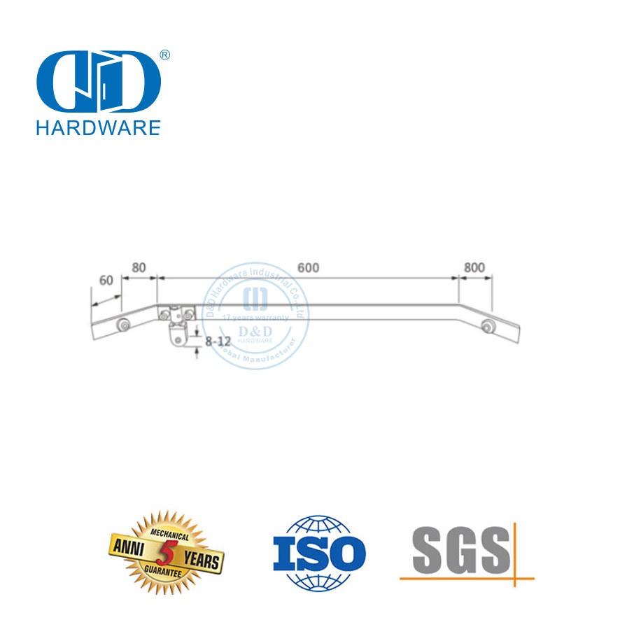 Accessoire de porte en verre en acier inoxydable étanche, panneau de séparation de douche, cabine de douche commerciale System-DDSC002