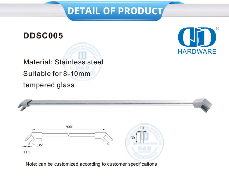 Cloisons de cabine de douche en acier inoxydable, écrans de douche commerciaux, cabine de douche industrielle-DDSC005