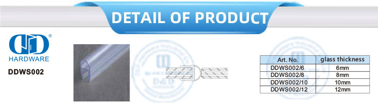 Raccords de quincaillerie en verre douche porte coulissante salle de bain PVC caoutchouc joint étanche Strip-DDWS002