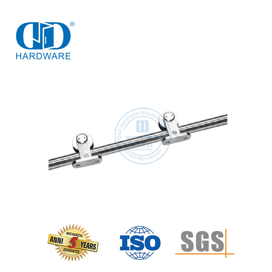 Kits de porte en verre robustes industriels en acier inoxydable, quincaillerie pour porte de grange coulissante Set-DDBD046