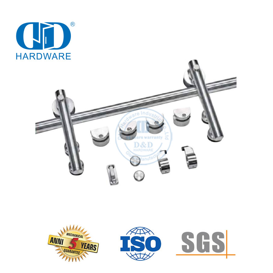 Ensemble de rails de quincaillerie de porte en acier inoxydable, quincaillerie de porte de grange robuste pour meubles Hardware-DDBD050