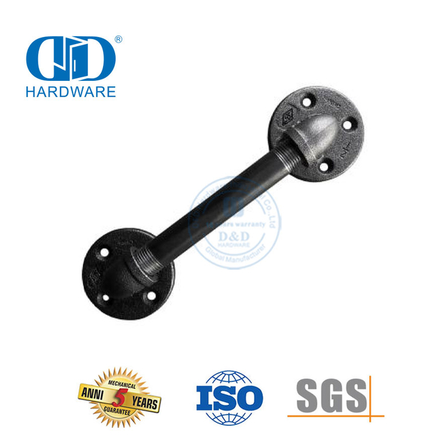 Poignée de traction de porte de grange en acier inoxydable, barre d'appui industrielle rustique noire pour la Construction d'escaliers Hardware-DDBD114