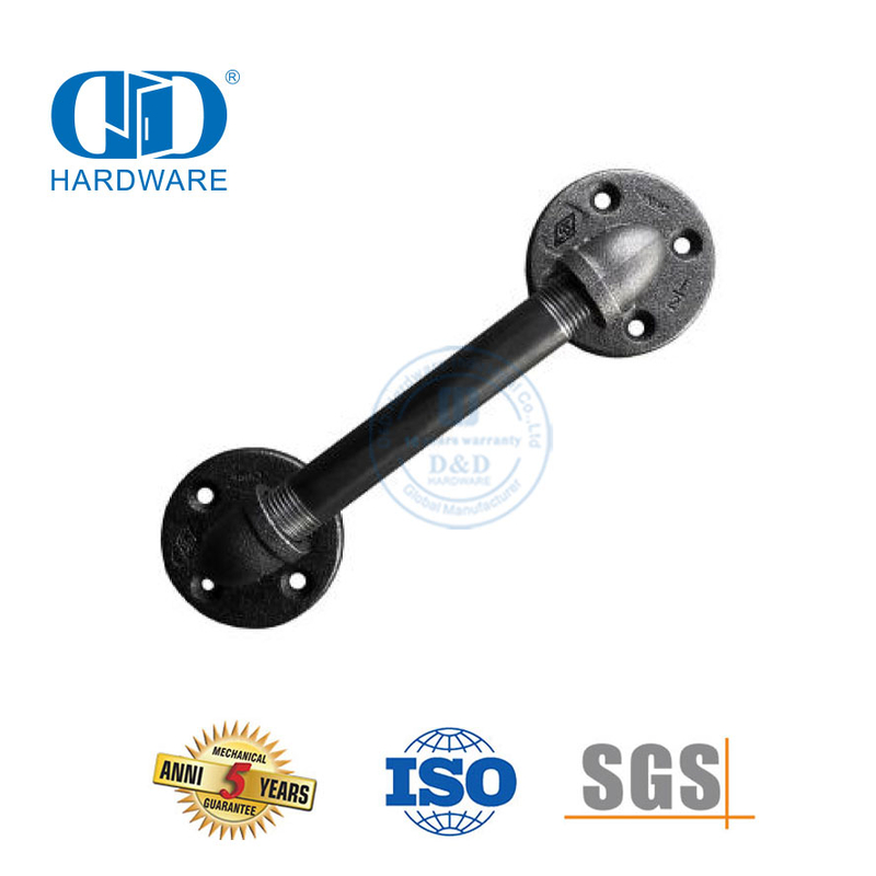 Poignée de traction de porte de grange en acier inoxydable, barre d'appui industrielle rustique noire pour la Construction d'escaliers Hardware-DDBD114