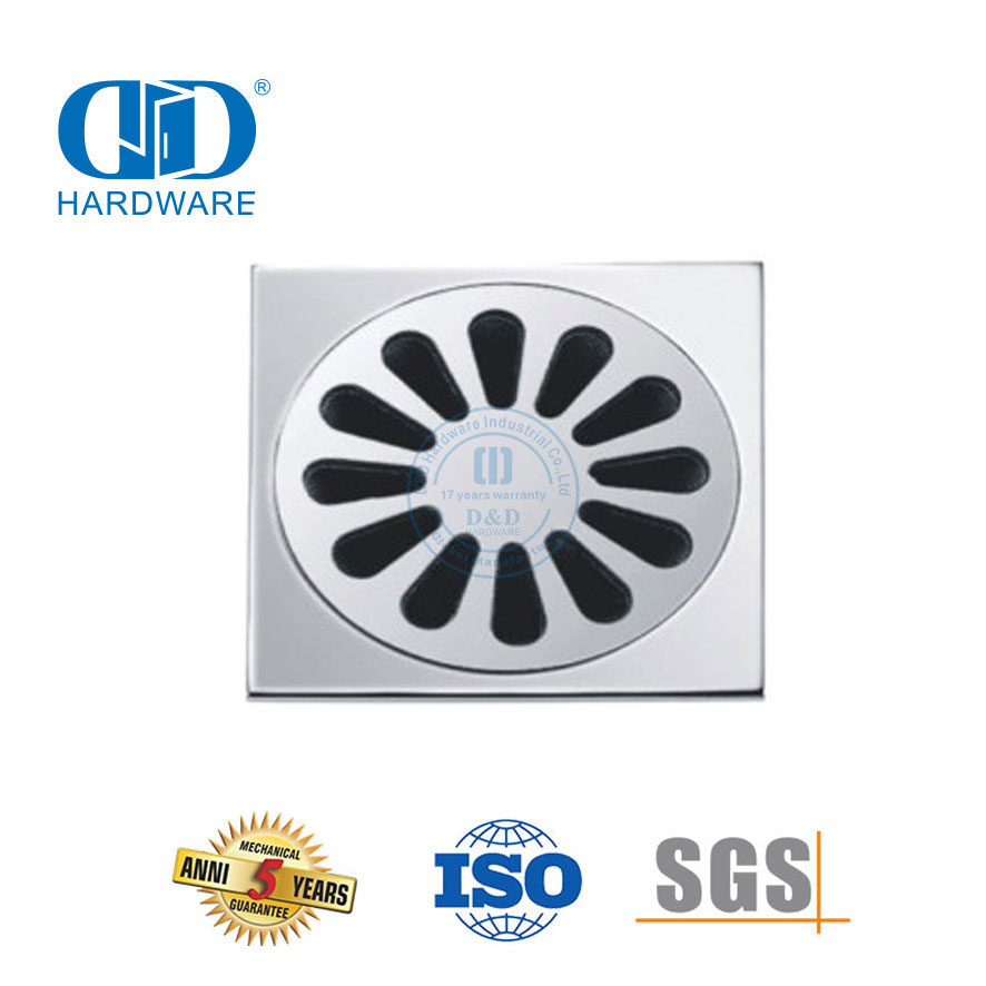 Matériel de meubles en acier inoxydable de style moderne, accessoires de salle de bains, drain de sol linéaire-DDFD0010