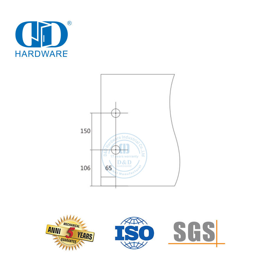 Raccord de quincaillerie pour porte coulissante en acier inoxydable, raccord en verre pivotant pour porte d'entrée en verre-DDGP002