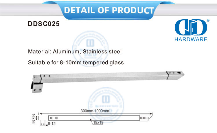 Cabines de douche commerciales en acier inoxydable Cloisons de cabine de douche Hardware-DDSC025 de porte en verre