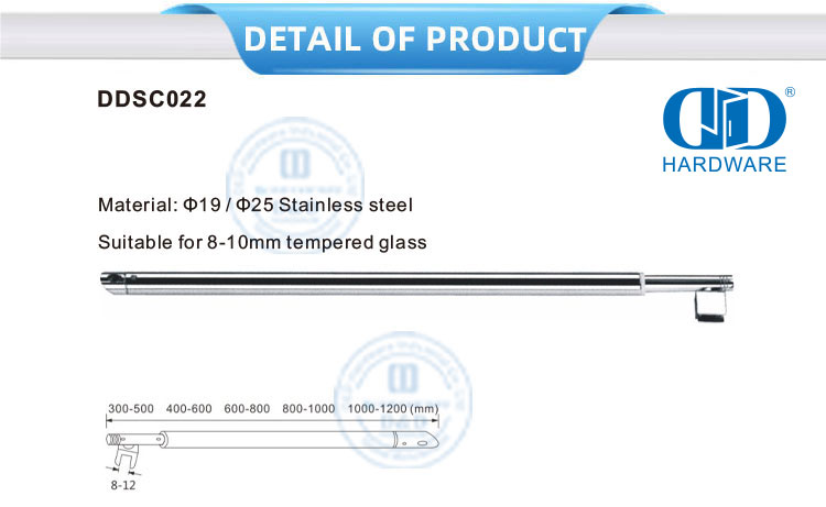 Tige de douche réglable en acier inoxydable, approvisionnement Direct d'usine, salle de bains commerciale, support de panneau en verre, Connector-DDSC022
