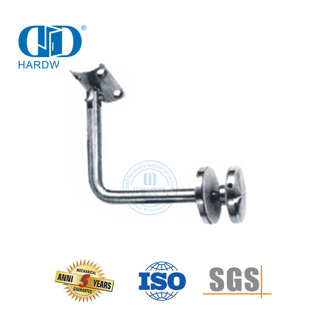 Support mural de garde-corps d'escalier en acier inoxydable, support de montage mural, raccord en verre, main courante Bracket-DDHB003