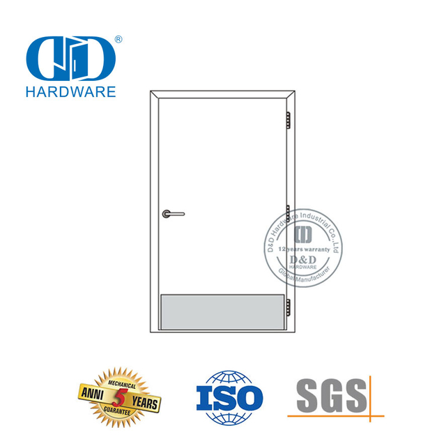 Usine marché américain utilisation en acier inoxydable armure de protection plaque de coup de pied de porte avant en métal inférieure commerciale-DDKP002
