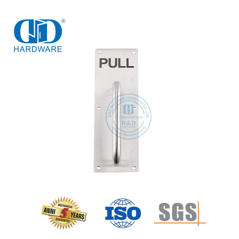 Poignée de traction de signe en acier inoxydable sur plaque, quincaillerie de porte, plaque de signalisation, porte intérieure commerciale, Handle-DDPH023