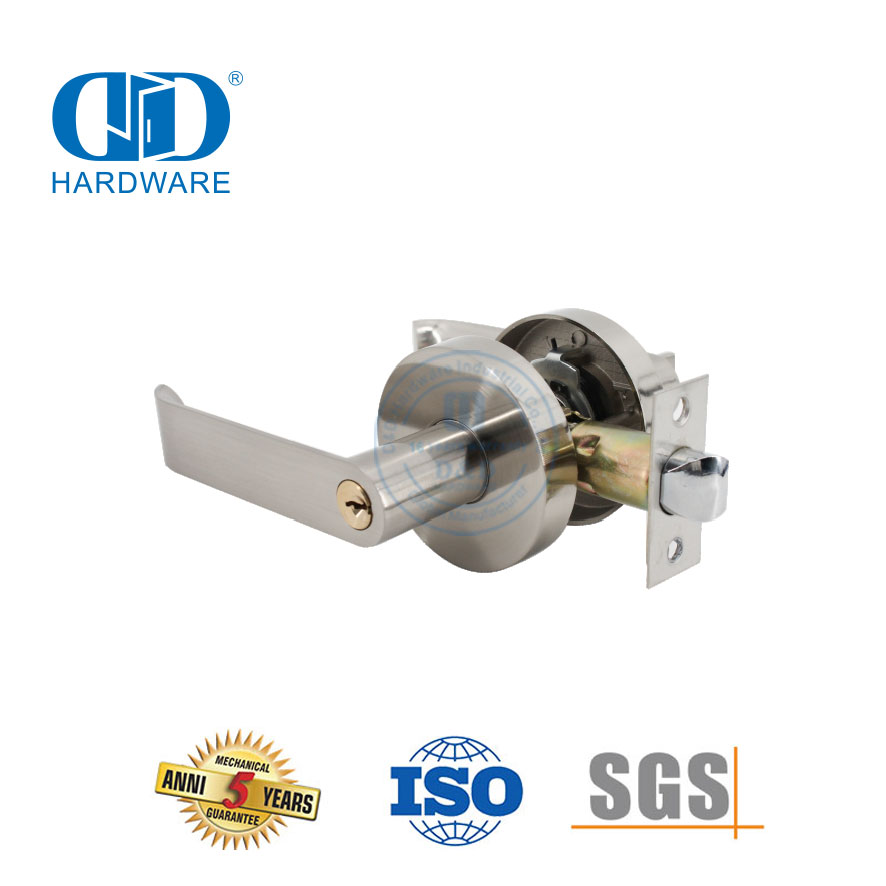 Excellente quincaillerie en alliage de zinc rosace de cylindre matériel de construction tubulaire solide serrure à bouton verrouillable pour porte d'école d'hôpital-DDLK016