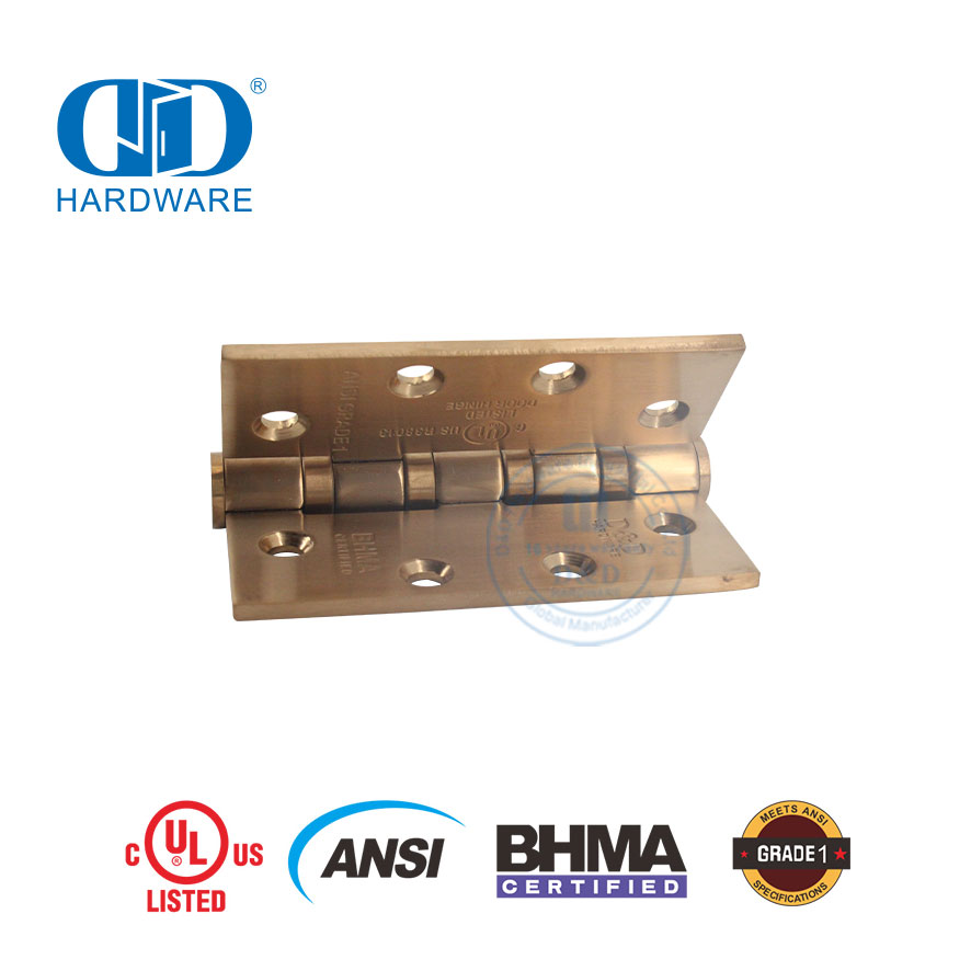 Certificat UL BHMA ignifuge SGR installation rapide fenêtre armoires de cuisine quincaillerie de meubles charnière de porte -DDSS001-ANSI-1-4.5x4.0x4.6mm
